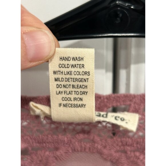 Indigo Thread Co Sz 1X Lace Open Front Cardigan Boho Crochet Mauve Whimsigoth - Picture 7 of 9